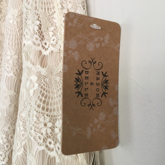 Mason & Bell Cream Lace Mini Dress Womens Small - Picture 4 of 6